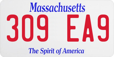 MA license plate 309EA9