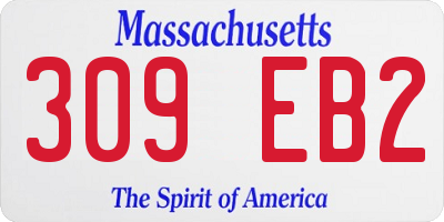MA license plate 309EB2