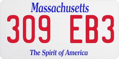 MA license plate 309EB3