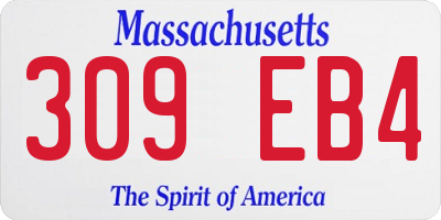 MA license plate 309EB4