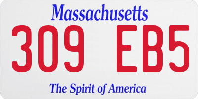 MA license plate 309EB5