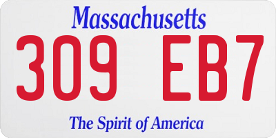 MA license plate 309EB7