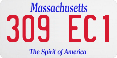 MA license plate 309EC1