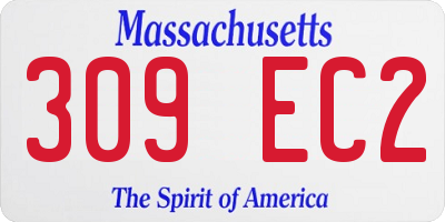 MA license plate 309EC2