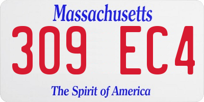 MA license plate 309EC4