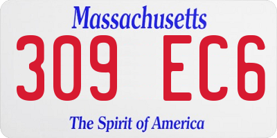 MA license plate 309EC6