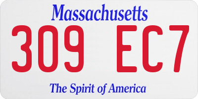 MA license plate 309EC7