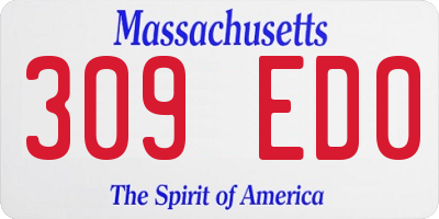 MA license plate 309ED0