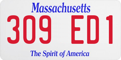 MA license plate 309ED1