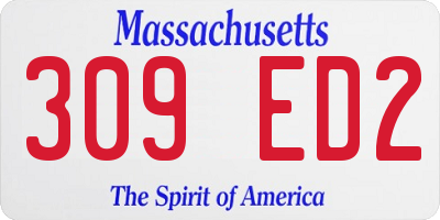 MA license plate 309ED2