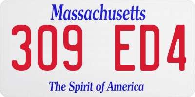 MA license plate 309ED4