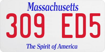 MA license plate 309ED5