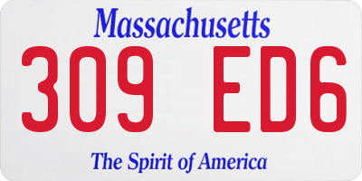 MA license plate 309ED6