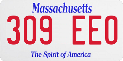 MA license plate 309EE0