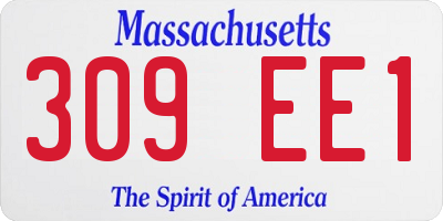 MA license plate 309EE1
