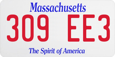 MA license plate 309EE3