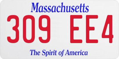 MA license plate 309EE4