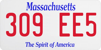 MA license plate 309EE5