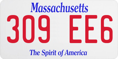 MA license plate 309EE6