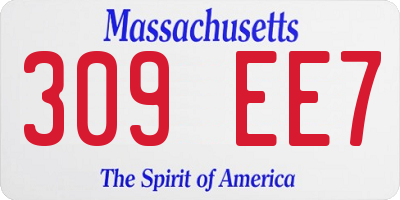 MA license plate 309EE7