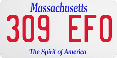 MA license plate 309EF0