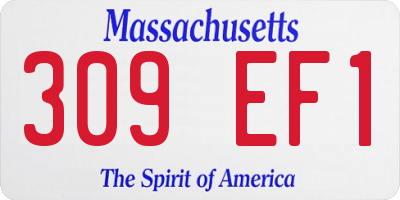 MA license plate 309EF1