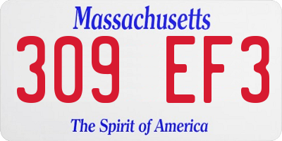 MA license plate 309EF3