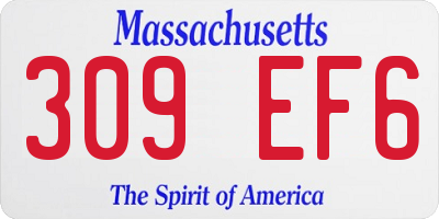 MA license plate 309EF6