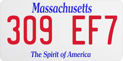 MA license plate 309EF7