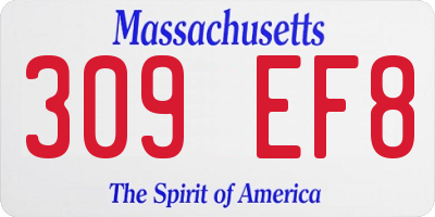 MA license plate 309EF8