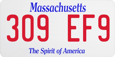 MA license plate 309EF9