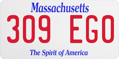 MA license plate 309EG0