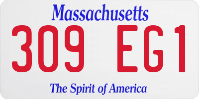MA license plate 309EG1