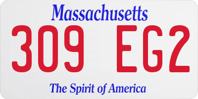 MA license plate 309EG2