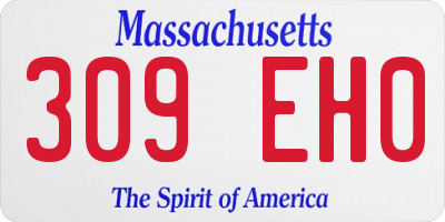 MA license plate 309EH0