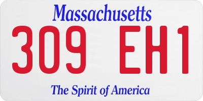 MA license plate 309EH1