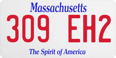 MA license plate 309EH2