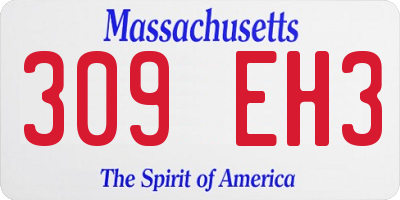 MA license plate 309EH3