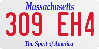 MA license plate 309EH4