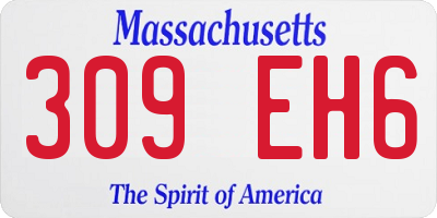 MA license plate 309EH6