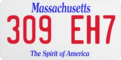 MA license plate 309EH7