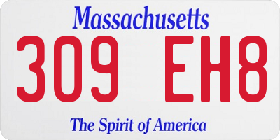 MA license plate 309EH8