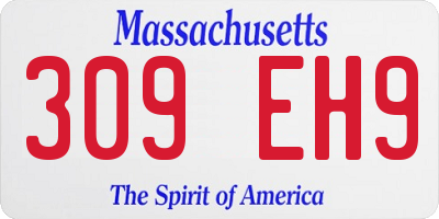 MA license plate 309EH9