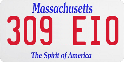 MA license plate 309EI0