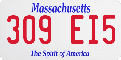 MA license plate 309EI5