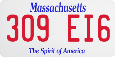 MA license plate 309EI6