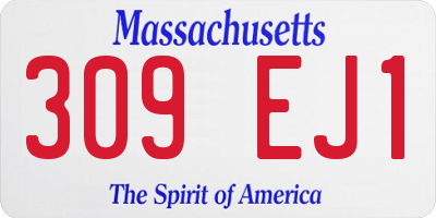 MA license plate 309EJ1