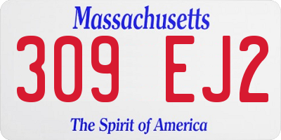 MA license plate 309EJ2