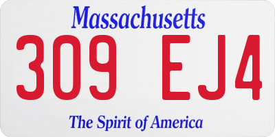 MA license plate 309EJ4