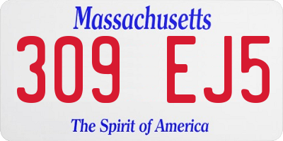 MA license plate 309EJ5
